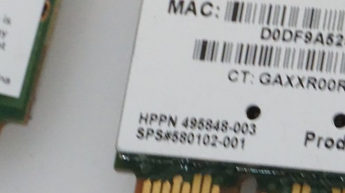 -=LOT 13=HP ATHEROS AR5BHB92-H WLAN 2X2 PCIE WIRELESS CARD 580102-001 495848-003 - Afbeelding 3 van 4