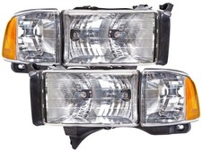 Headlights Pair Set Fits 99-01 Dodge Ram Sport Pickup 1500 2500 3500 Halogen