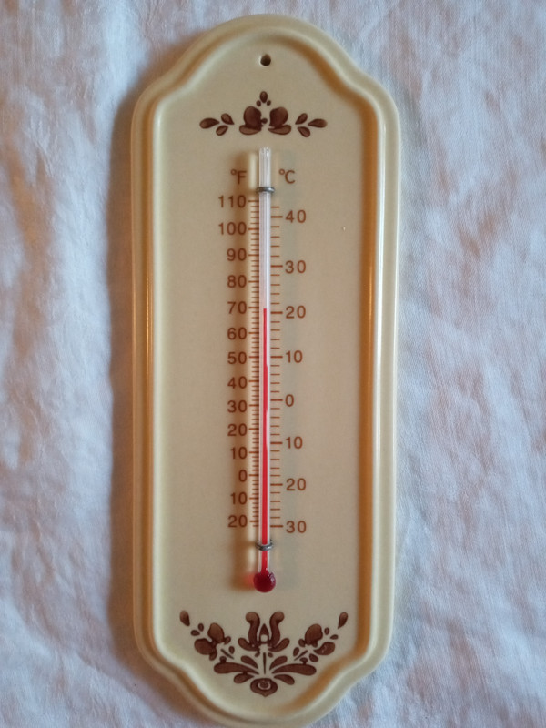 Pfaltzgraff Village Hanging Kitchen Indoor Thermometer Wall USA Possibly Haunted