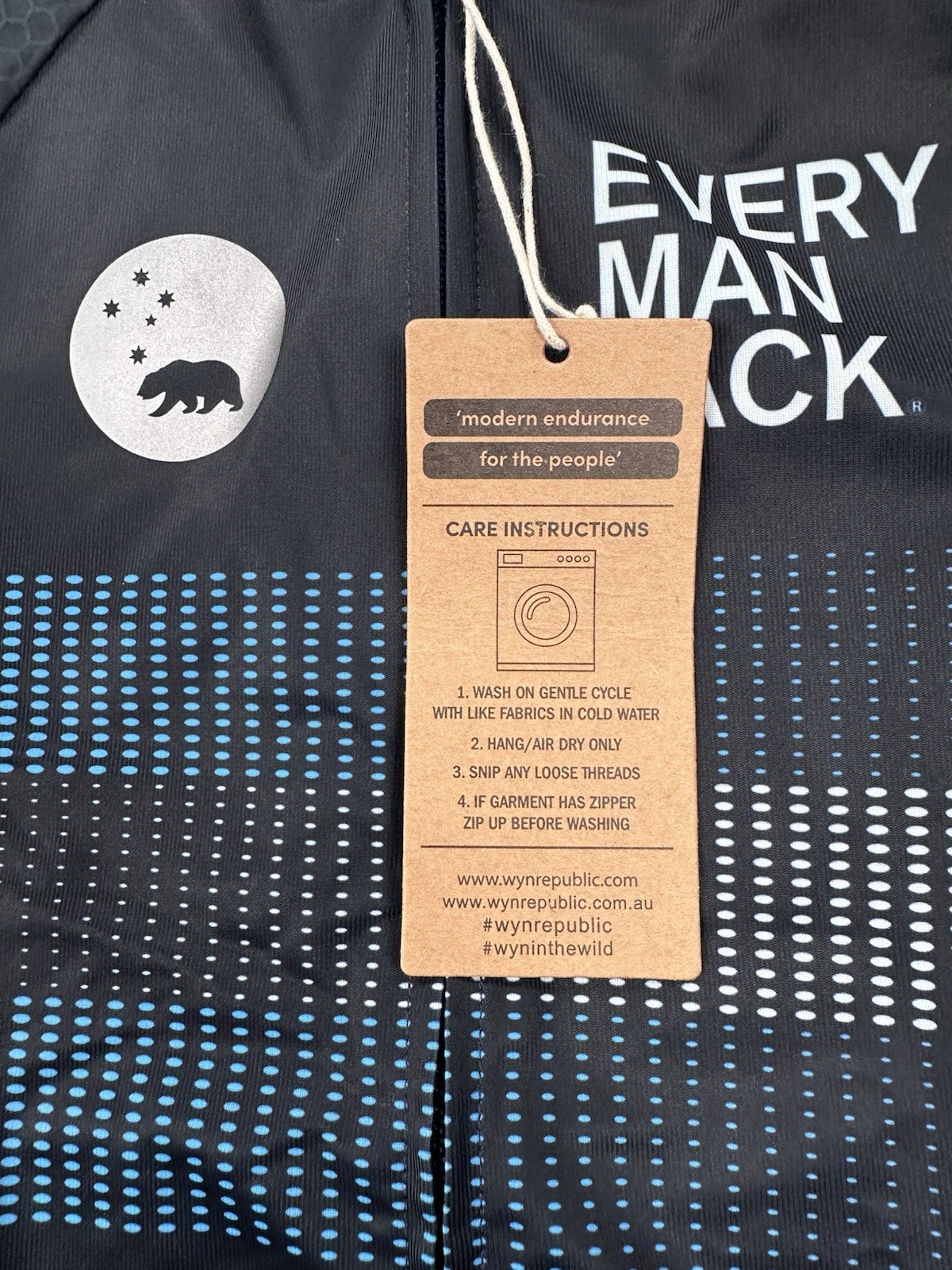 WYN Republic Triathlon Suit Mens Small Blue EMJ Velocity+ Sponsor Logos NEW