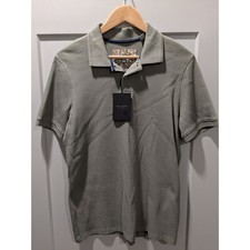 Ted Baker London Men Khaki Textured Waffle Knit Short Sleeve Polo Shirt Size 3