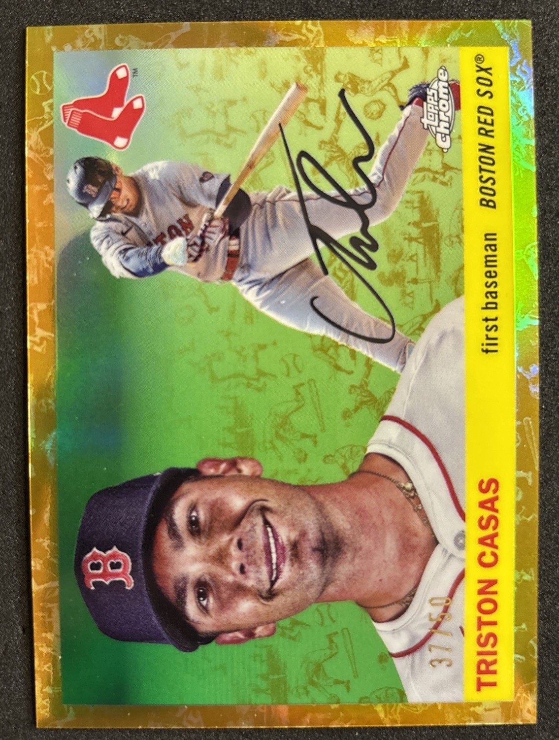 2025 Topps Chrome Platinum Triston Casas Toile Cream/Gold Refractor /50 Red Sox
