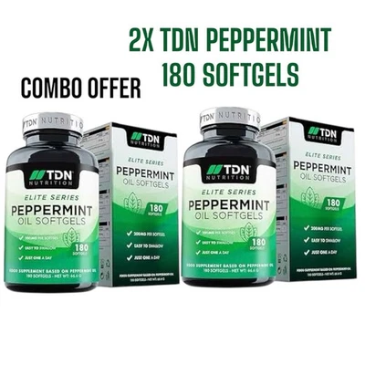 TDN Peppermint Oil 360 Softgels 200mg for Bloating Digestion Combo Pack Free P&P