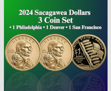 2024 P & D & S SACAGAWEA DOLLAR 3 COIN SET NEW MINT BU & PROOF ULTRA HEAVY CAMEO