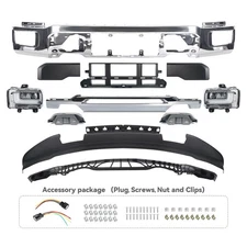 For 2024 Ford F-150 Front Bumper Assembly chrome W/ Fog lights W/O Sensor Hole