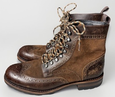 Frye George Adironrack Brown Suede & Leather Herringbone  display picture 1