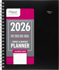 2026 Planner, Weekly  Monthly, 15-Month, 8-1/2" X 11", Large, Basic, Black CRW