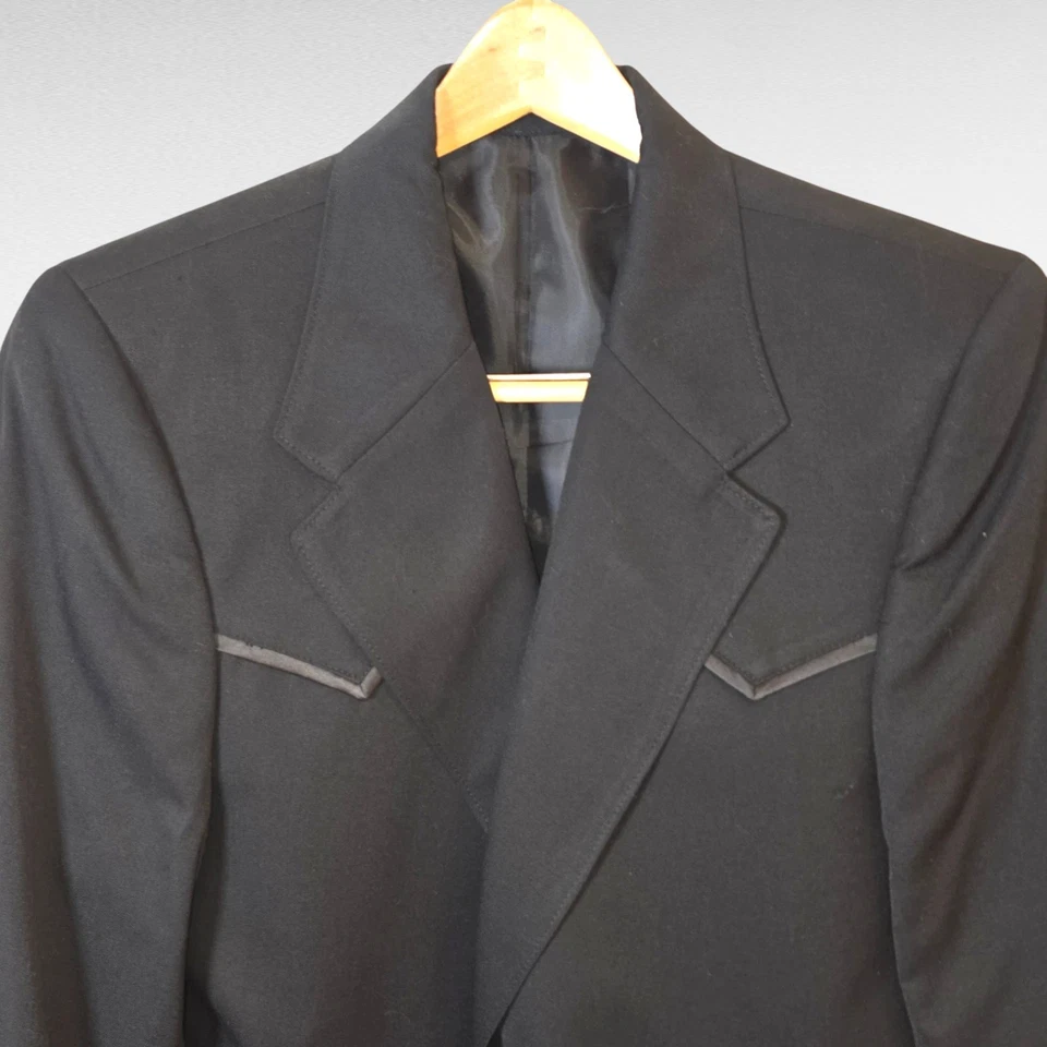 Chaqueta deportiva blazer recortada CIRCLE-S 48 Reg Western Shenandoah en negro Foto 3 de 4