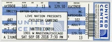 2018 Childish Gambino Donald Glover Complete Concert Ticket Stub Chicago IL