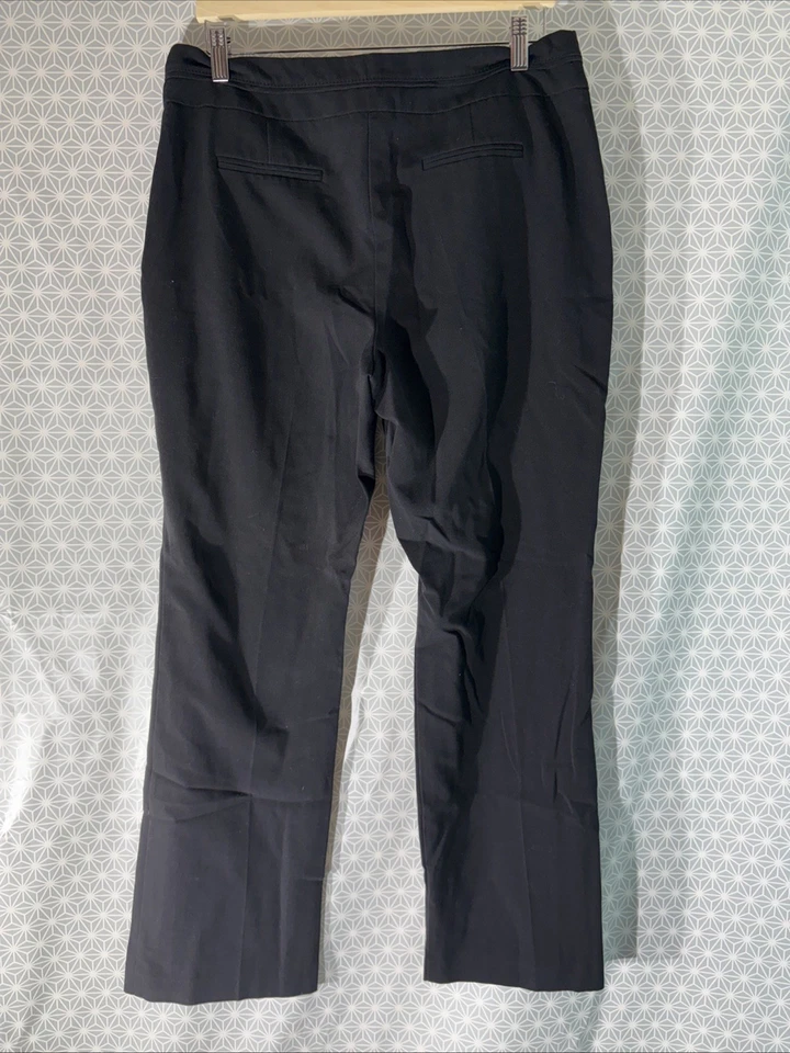 Womens M&Co Uk 14 Black Straight Leg Smart Work Suit Dress Pants Trousers - Image 3 of 4