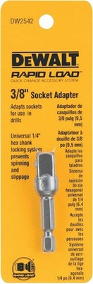 DEWALT DW2542 1/4-Inch Hex Drive to 3/8-Inch Socket Adapter , Silver