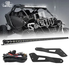 Slim 50" LED Light Bar Windshield Brackets Kit For Can-Am Maverick X3 DS RS MAX
