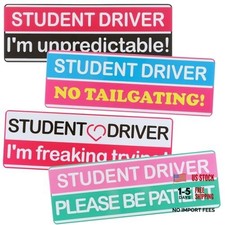 Student Driver Sticker for Car, 4PCS New Driver Funny Car Decals Non-Magnetic