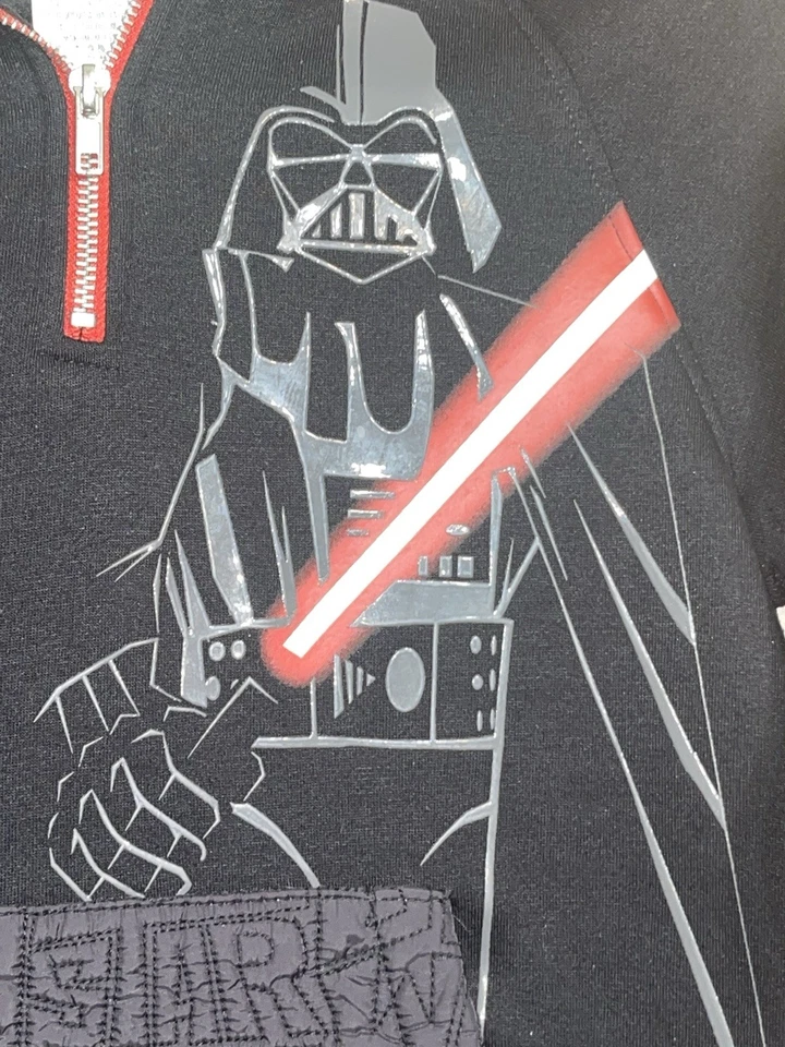 Star Wars Niños Darth Vader 1/2 Cremallera Polar Sudadera con Capucha con Bolsillo Canguro Niños 11/12 Foto 2 de 4