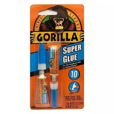 NEW Gorilla Super Strong Glue 0.8 oz. Clear Sandable Plastic Glue/Epoxy