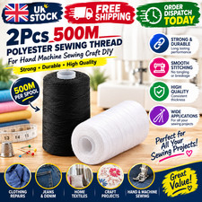 2Pcs 500M Polyester Sewing Thread Spools DIY Hand Machine Sewing Craft Thread