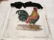 THE COCKEREL-ELIZABETH BRADLEY-NEEDLEPOINT CANVAS-SOME THREADS