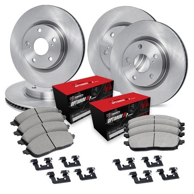 For Nissan Maxima 89-90 R1 Concepts Front & Rear Brake Kit w Optimum Pads