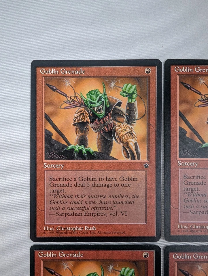 x4 MTG Goblin Grenade LP Fallen Empires Magic the Gathering 1994 94 Rush - Image 2 of 4