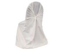 10 White POLYESTER UNIVERSAL CHAIR COVERS Wedding Banquet Reception Decorations