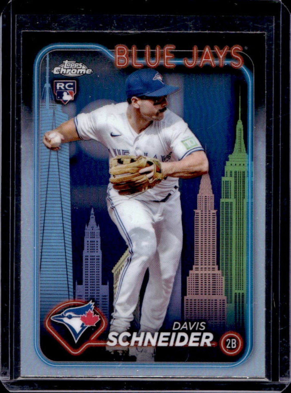 2024 Topps Chrome Davis Schneider RC Big Apple Refractor #290 Blue Jays