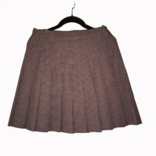 Mixed Blue vintage 90s Checked Pleated Skirt: Junior Size 11 side zip