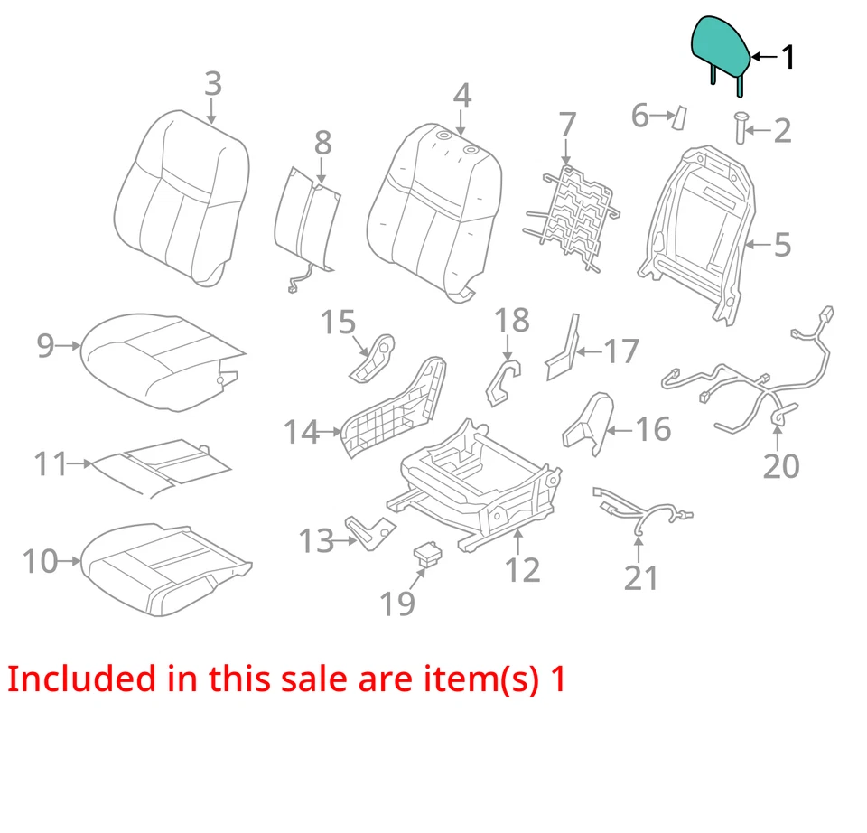 Reposacabezas de cuero para asiento delantero izquierdo Nissan Rogue 2017-2020 envío gratuito Foto 4 de 4