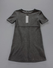 ZARA Soft Mini Dress Women's Size Small S NWT Grey Polyester Cotton