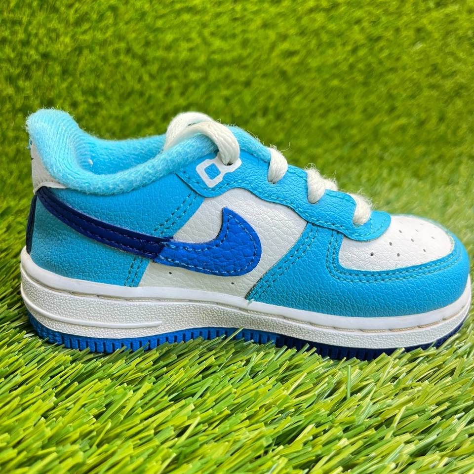 Nike Air Force 1 LV8 2 Toddler Size 7C Blue White Athletic Shoes Sneakers - Image 4 of 4