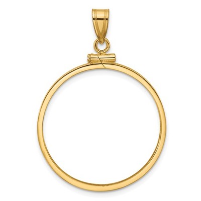 20 Peso Mexican Coin Bezel 27.5mm Reeded Screw Top 10k Yellow Gold