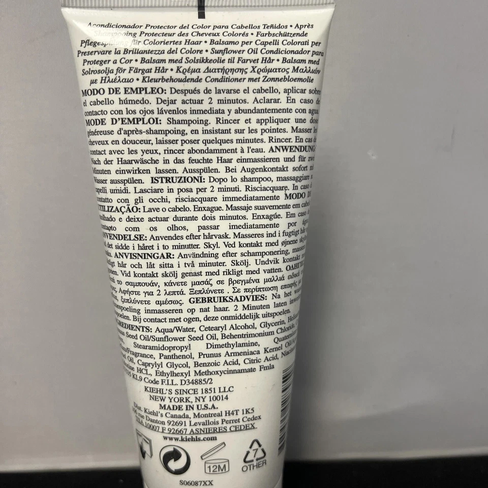 Kiehl's Sunflower Color Preserving Conditioner, 6.8oz/ 200ml New Sealed W/O Box - Image 2 of 2
