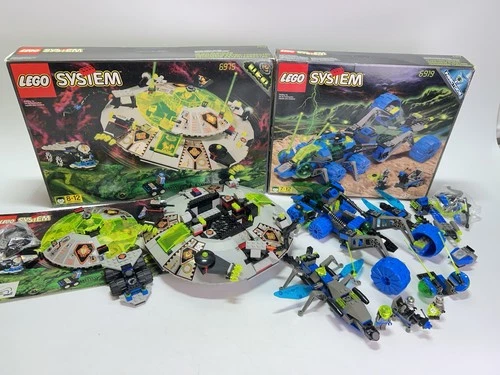 LEGO UFO Alien Avenger 6975 Space Insectoids Planetary Prowler 6919 w/ Box AS-IS