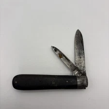 Vintage 2 Blade Pocket Knife Miller Bros Cutlery Co Meriden Wood Handles