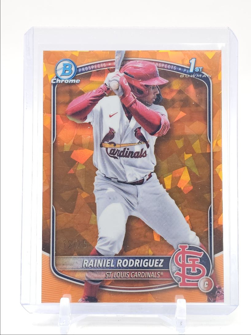 RAINIEL RODRIGUEZ 2025 BOWMAN CHROME 1ST SAPPHIRE ORANGE /25 Q2491