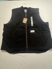 Men's Carhartt Duck Insulated Rib Collar Vest 2XL Black NWT