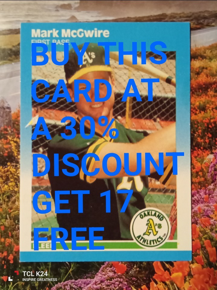 18 Mark McGwire Baseball Cards Fetchers Rookie With FREE SHIPPING