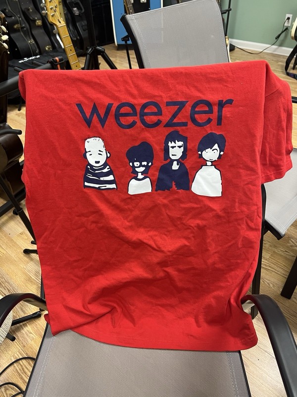Red Vintage 2001 Cartoon Weezer Concert T-Shirt XL Mikey Yahoo Out Loud Tour