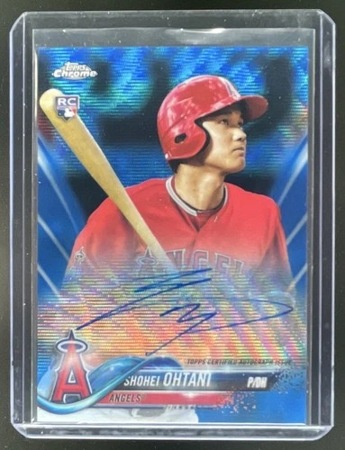 2018 Topps Chrome Shohei Ohtani Rookie Auto RC Blue Wave Refractor #/150 Angels