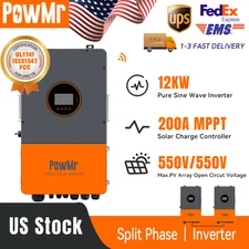 UL1741 12KW 48V Solar Inverter Hybrid ON/OFF Grid Split Phase 120/208/240V MPPT