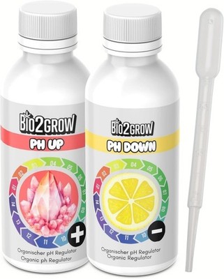 Bio2grow pH Plus & pH Minus 250 ml Organische pH Regulierung Erde Hydro Kokos