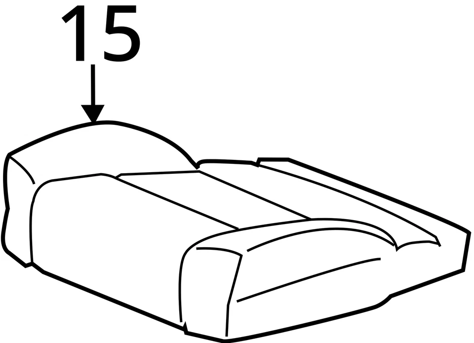2015-2016 CADILLAC ESCALADE ESCALADE ESV COVER ASM F/SEAT CUSH VECC 23121853 NEW - Image 3 of 3