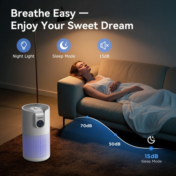 Large Room HEPA Air Purifier with Aromatherapy for Allergies