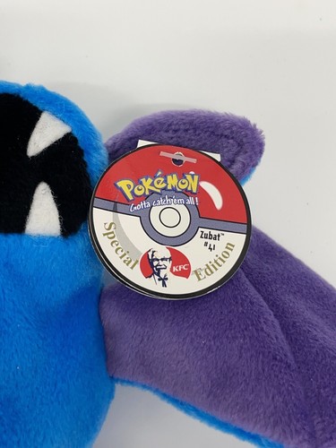 Vintage KFC Special Edition Pokemon Zubat Bean Plush With Tag - Picture 2 of 4