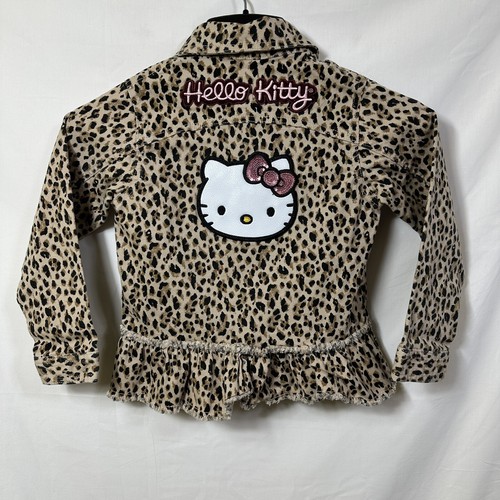 Hello Kitty 365 Kids Garanimals Sz 6 Leopard Print Girls Collared Snap Jacket - Picture 4 of 6