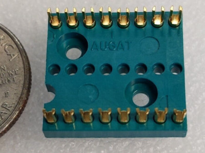 Augat DIP Component Carrier 16 Pin Gold Machined  -  Pins Slotted 