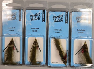 4pks-Perfect Hatch STREAMER PHFLY1612-08P  Conehead Zuddler  Olive #08 BX14