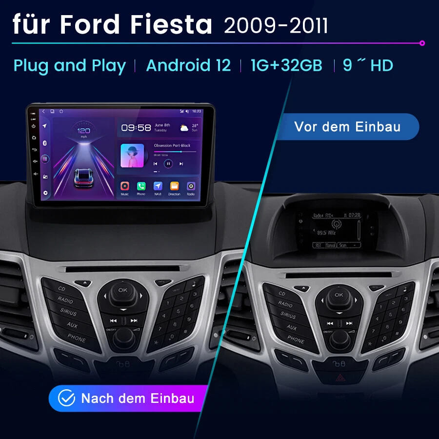 64GB Für Ford Fiesta MK6 Bj 2008-2016 Android 15 Carplay Autoradio GPS Navi BT - Bild 3 von 4
