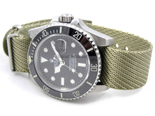 CROCE Weave ™ TESSUTO Watch Strap per Rolex Submariner GMT OROLOGI Cachi |  eBay