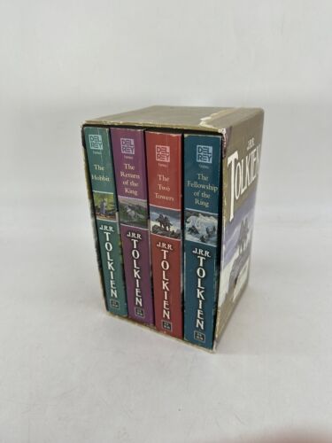 1997 J.RR Tolkien Box Set 4 Books The Hobbit & Lord of The Rings Vintage Del Rey - Picture 1 of 5