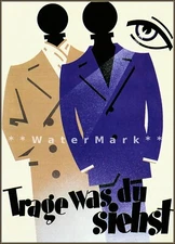 Wear What You See 1930 Vintage Poster Print Art German Art Deco Fashion Advert